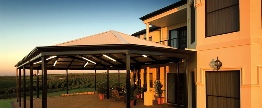 Multi Span Gable Verandah with Decorative Columns All Type Roofing